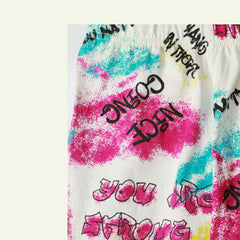 White/Pink Printed Tights - Her